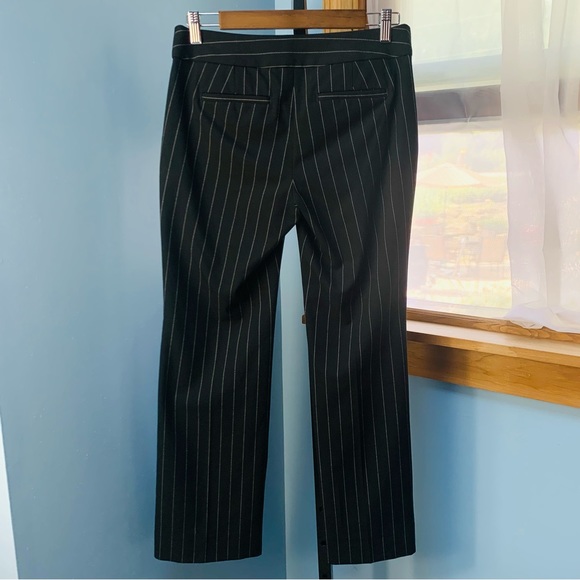 LOFT Black with White Pinstripe Marisa Trousers, Petite - Picture 6 of 7